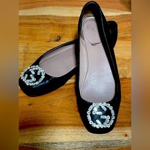 Gucci GG Swarovski crystal flats